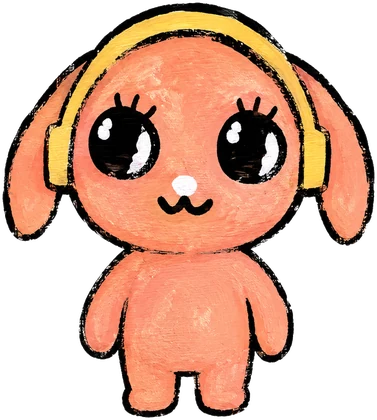 収録中の犬のキャラクター